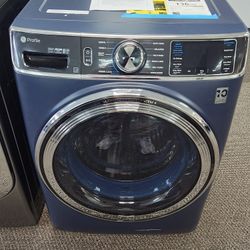 Profile 5.3 cu. ft Smart Front Load Washer in Sapphire Blue w/OdorBlock UItraFresh Vent System, Microban; Tier 2 EStar