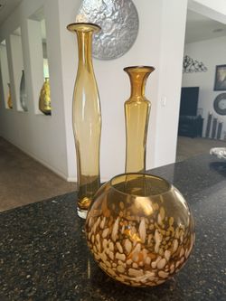 Home Decor- Amber Color Glass