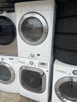 Lg Stackable  Washer and gas dryer  Excellent working condition  Heavy duty  W27 D30 H78 Washer 4.5 cu ft Dryer 7.3 cu fit 3 months warranty parts and