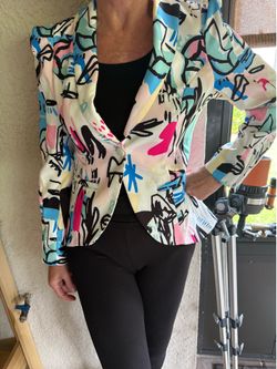 Elegant abstract print jacket