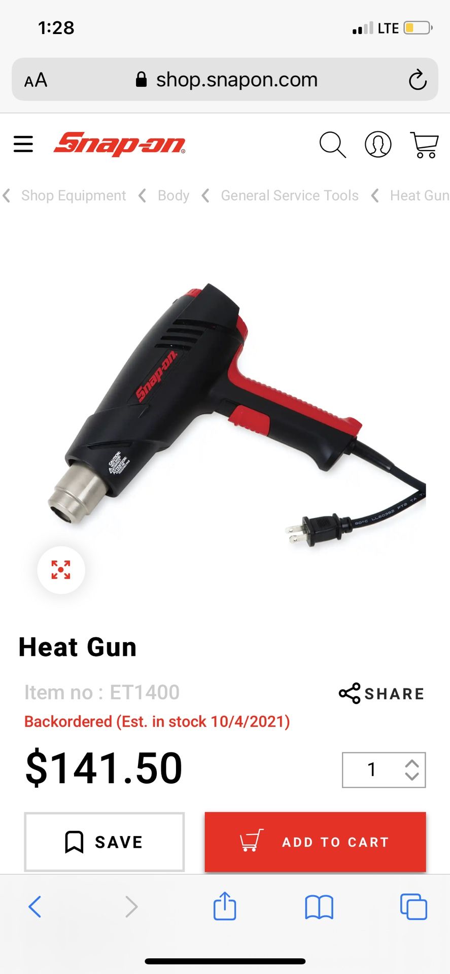 Snap On Heat Gun
