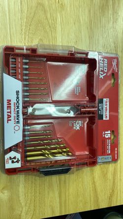 Milwaukee Shockwave Red Helix 15-Piece Titanium Drill Bit Set