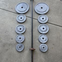 Weight Plates /bar.          90 Dollars 