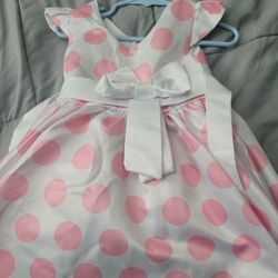 Pink & White Dotted Dress