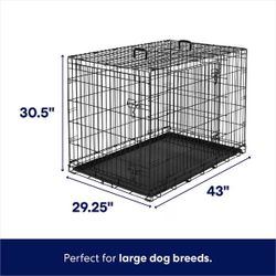 Frisco Heavy Duty Fold & Carry Double Door Collapsible Wire Dog Crate