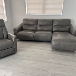 Gray Leather Couch
