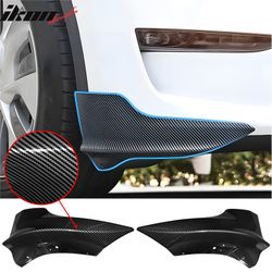 Fits 2017-2023 Tesla Model 3 PP Front Bumper Corner Splitter Gloss Carbon Fiber Print