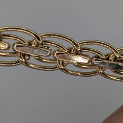 18kt Tri Colored Gold 8" Link Chain Bracelet 