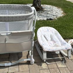 Baby bassinet, bouncer, and chair