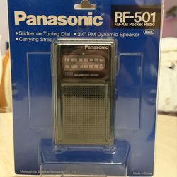 NOS Panasonic RF-501 Pocket Radio Portable AM FM High Sensitivity Receiver