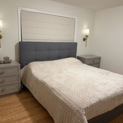 Bed, Mattress, And Nightstand Set 