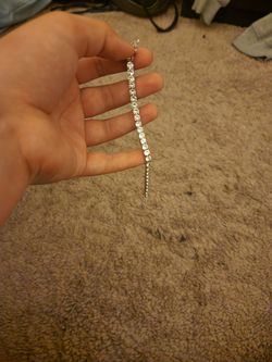 Cubic Zirconia tennis bracelet white gold 18k 7.5 in