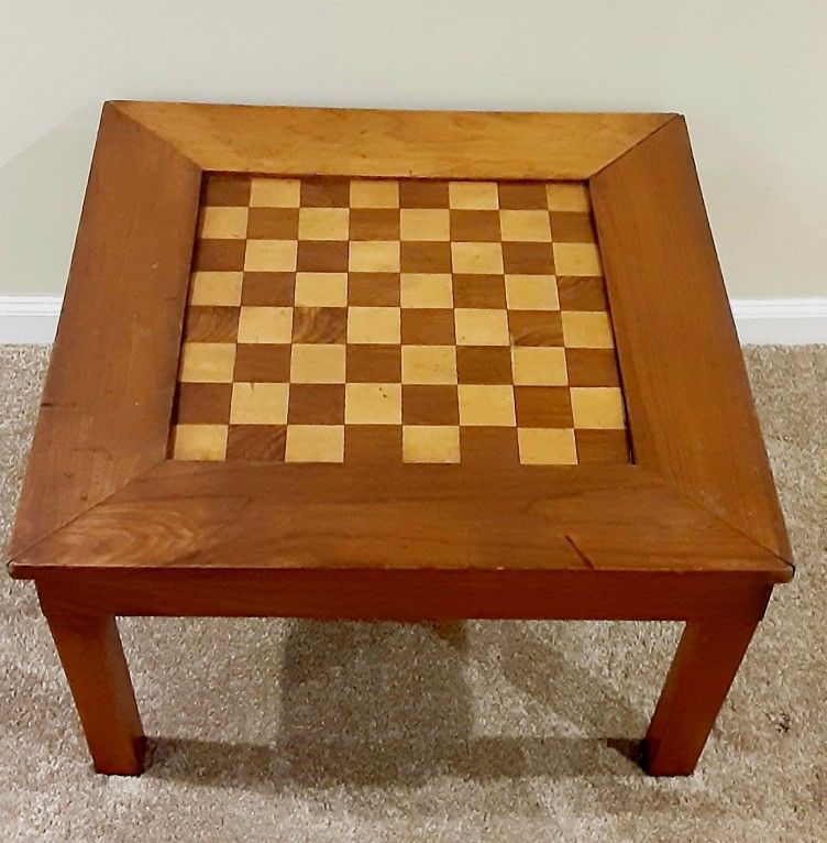 Vintage Handmade Chess Table