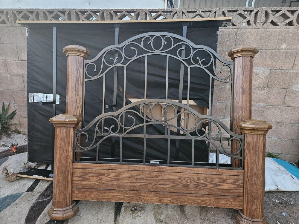 Queen Size Bedframe With Boxspring NO MATTRESS