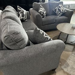 Gray Sofa Set (sofa & Loveseat) Financing Available!
