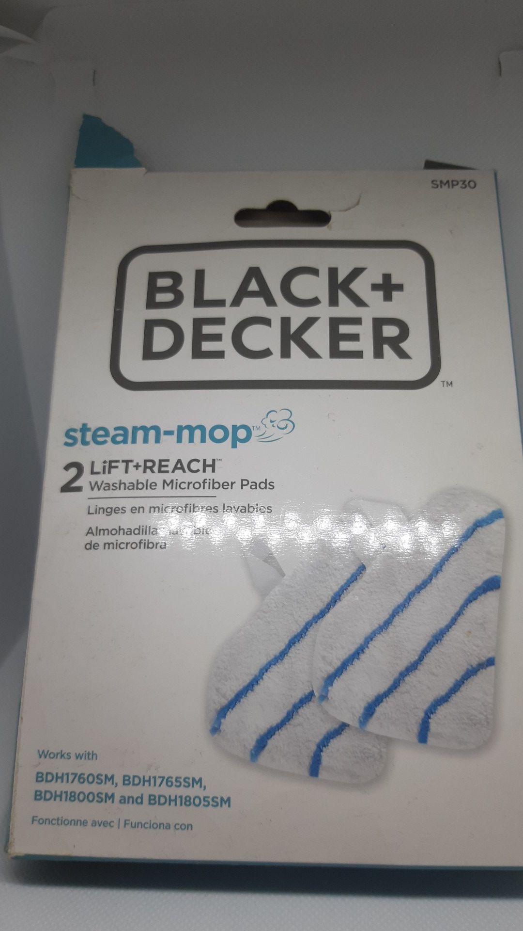 2 black+decker steam mop pads