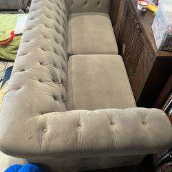Tufted Couch and Chair