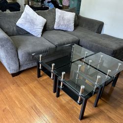 Semi Used Couch And 3 Table Living room set