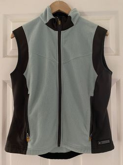 REI Women’s Polartec Fleece Vest Size L Colors Mint Green/Black