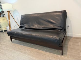 Black Leather Futon