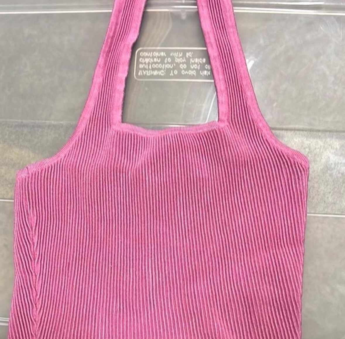 Pink Ribbed Halter Top