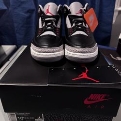 Air Jordan 3 ‘Black Cement’ Men’s Size 10.5, NEW