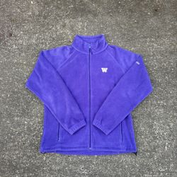 Columbia Purple fleece University Of Washington Huskys Zip Up Jacket Size L