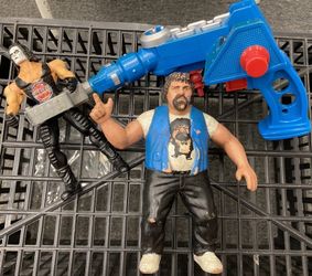 WCW WWE Battle Arm Spin & Slam Action Figure Sting Toy Biz 2000 Lou albano READ DESC