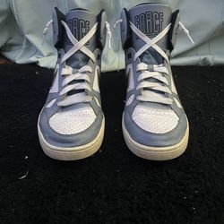 Nike Son of Force Mid men's basketball shoes in a grey, white, and black colorway