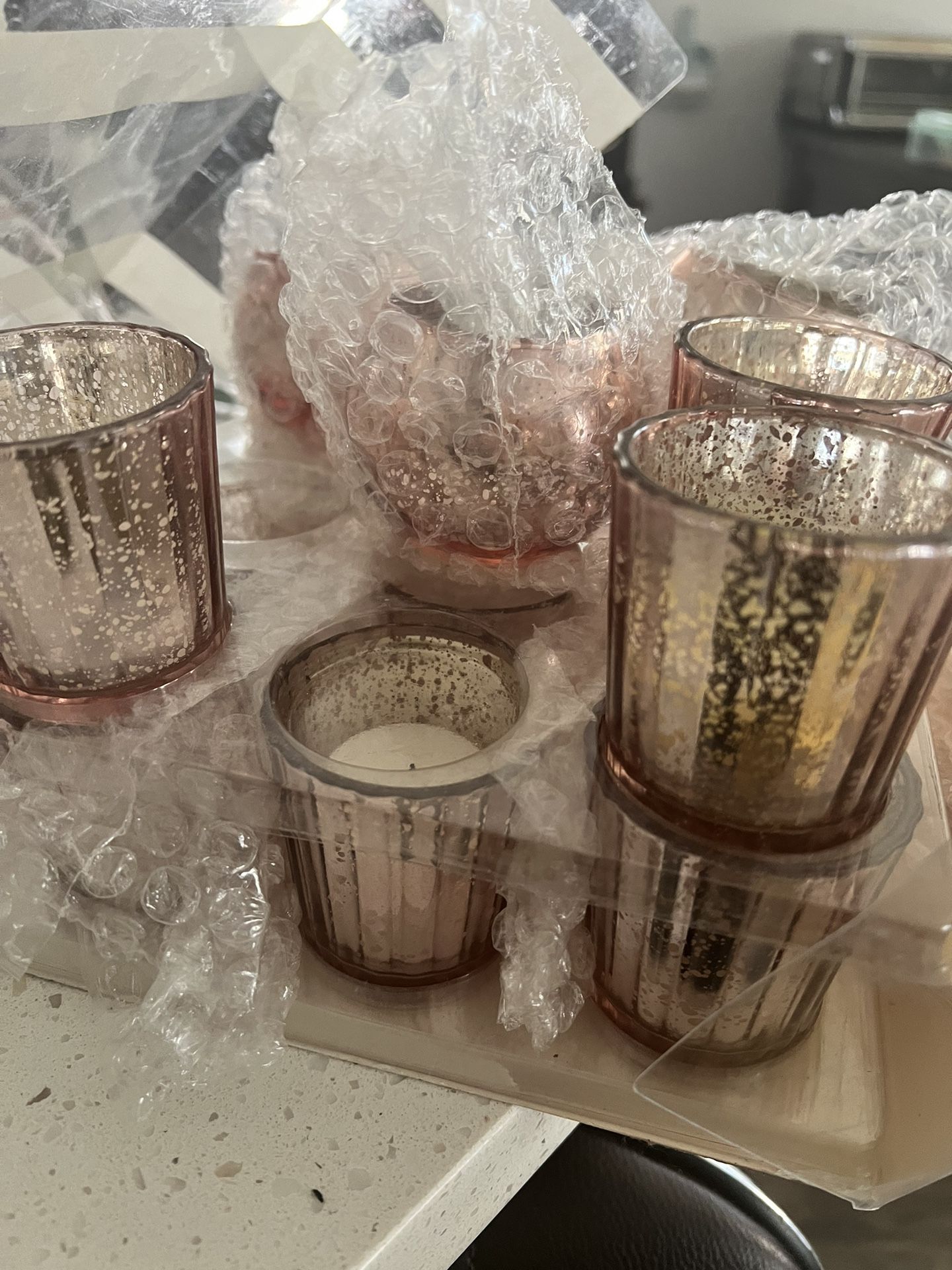 Dozen Votive Candle Holders Pink