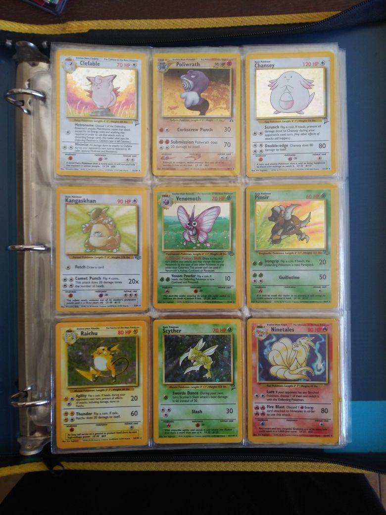 POKEMON OLD SCHOOL BINDER COMES WITH PURE OLD SCHOOL CARDS HOLOS, RARES, DIFFERENT SETS ALL IN GREAT CONDITION!!!