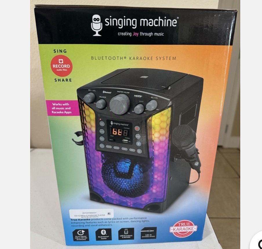 The Singing Machine Bluetooth CD+G Karaoke System, black