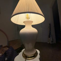 White Ceramic Table Lamp with Shade