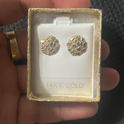 14k Nugget Earrings