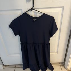 Blue Navy Flowy Casual Dress