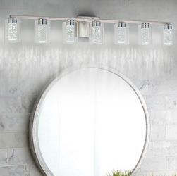 SineRise 7-Light Brushed Nickel Vanity Light