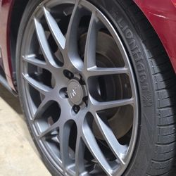 AMR Staggered 20” Wheels Gray – Nearly New Goodyear Supercar 3R – Mustang GT / S550 / S650