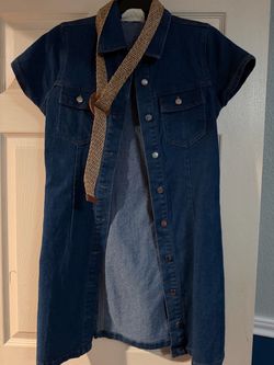 Dark Wash Denim Shirt Dress