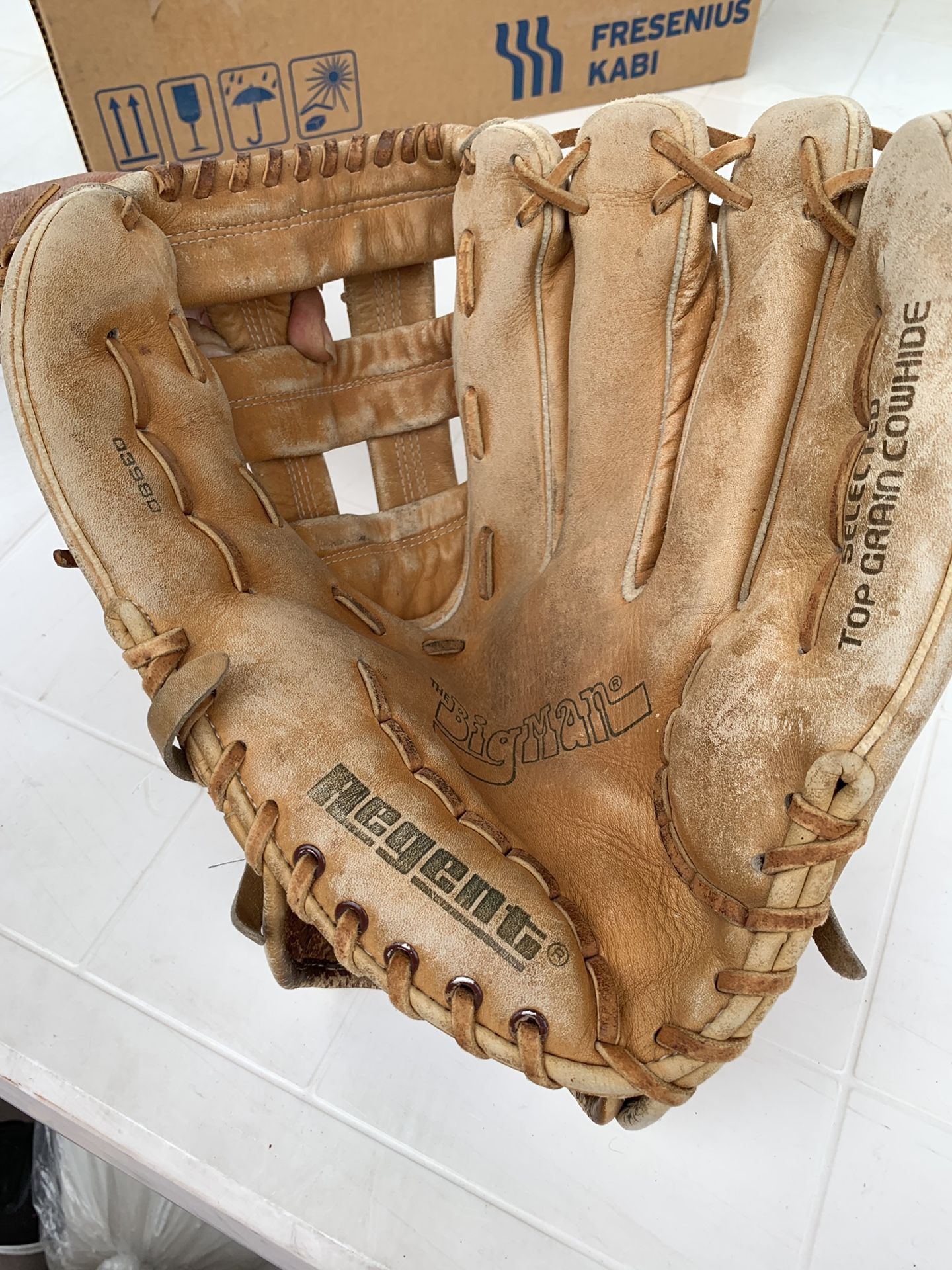 Baseball glove , leather