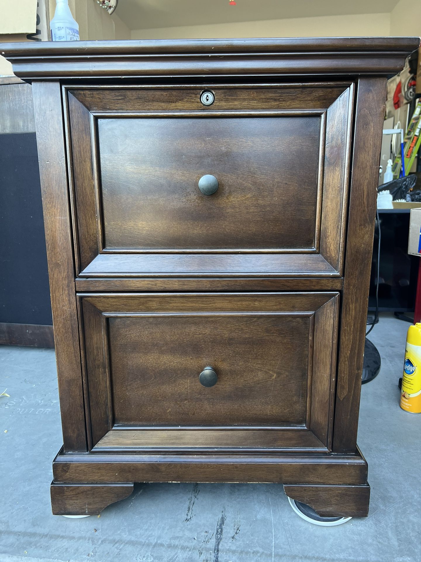 2 Drawer Wood Filing Cabinet