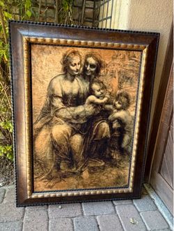 Art in custom frame with glass
