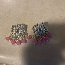 Hand made pink earrings