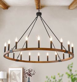 48" Wagon Wheel Chandelier