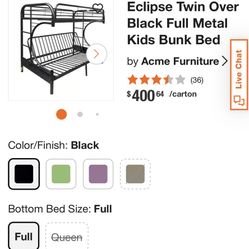 White Metal Bunkbed