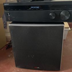 Sony Blue Tooth Receiver And Polk Audio Subwoofer. 