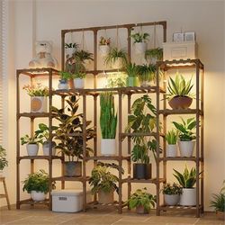 GENTINGBRO Plant Stand Indoor with Grow Light 14 tiers Large Plant Shelf