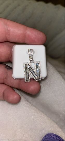 Letter N Moissanite pendant