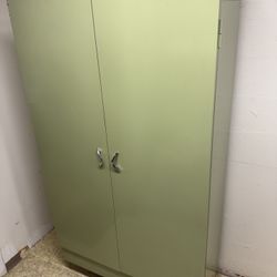 Mid-century modern metal storage locker cabinet