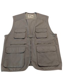 Vintage 90s Gorpcore Mehari By Mobaco Greenish Gray Utility Vest Men's XL*
