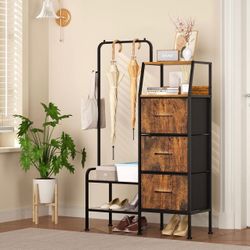 Dresser with Hanging Shelf, Storage Organizer Closet